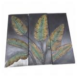 Metal Leaf Wall Art Triptych Panels