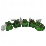 The Lucky Little Frog Green Glass Figurine