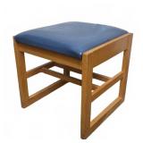 Modern Wood and Vinyl Upholstered Stool