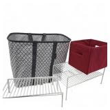 Storage Tote, Fabric Bin, and Shelf Racks