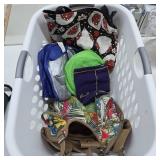 Laundry Basket and Handbag Lot
