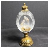 Glass Nativity Scene With Brass Base
