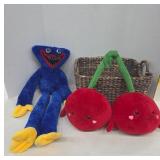 Plush Toys and Wicker Storage Basket