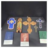 Religious Crosses and Catholic Handbooks Set