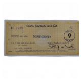 Sears, Roebuck & Co. Nine Cent Check