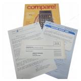 HP-45 Calculator Brochure and 1974 Letter