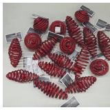 Red Glitter Spiral Ornaments