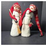 Ceramic Snowmen With Knit Scarves
