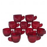 Martinville Radiance Ruby Red 11 Punch Cups