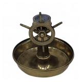 Brass Ship Wheel Compass Ashtray