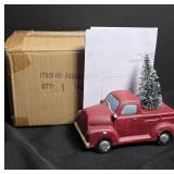 Red Truck With Tree Decoration