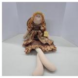 Cloth Doll With Gold Dress And Crown