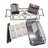 Decorative Trays and Faux Wooden Taper Candles