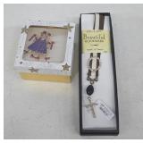 Brooch and Bookmark with Rhinestone Accents