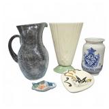 Lenox Vase, Crackle Glass Pitcher, Talavera Jar