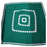 Green and Pink Handmade Crochet Blanket