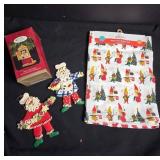 Christmas Decor With Ornaments And Dishcloth
