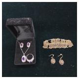 Jewelry Group with Amethyst Set & Bracelet