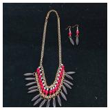 Beaded Necklace & Earring Fashion Jewelry Set
