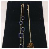 Gold Tone Chain Necklaces with Resin Pendants