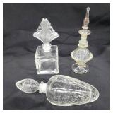 Clear Perfume Bottles Including Crackle Glass