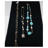 Fashion Necklaces With Turquoise & Pearl Accents