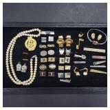 Men's Jewelry Asst With Cuff Links & Tie Tacks