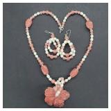 Sterling Freshwater Pearl & Dyed Quartz Jewelry