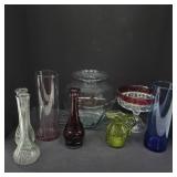 Colored Glass Vases & Tableware