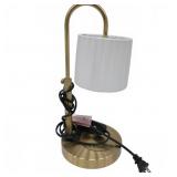 Brass Table Lamp With White Shade
