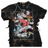 Street Fighter Capcom Black Bleached T-Shirt Large