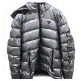 GUESS XL Silver Hooded Puffer Jacket