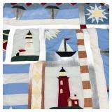 Nautical Theme Handmade Quilt Approx 80x80