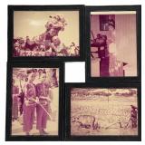 Framed Sepia Photos, Asian Cultural Scenes