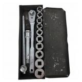S-K Tools S-41 Ratchet Socket Set in Metal Box