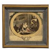French Engraving 'L'Heureuse Fï¿½conditï¿½' Framed A
