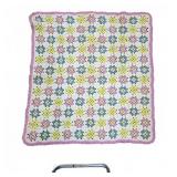 Handmade Multicolor Crochet Blanket 43x46 in
