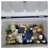 Cooler With Vintage Perfume Bottles Assortment