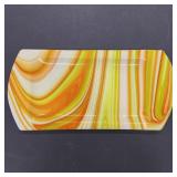 Orange & Yellow Swirled Glass Rectangle Tray
