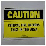 4 Caution Fire Hazard Signs