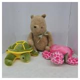 Stuffed Winnie the Pooh Bear & Plush Turtles