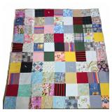 Patchwork Quilt Multicolor Squares 66x72 Inches