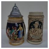 German Beer Steins Relief & Pewter Lid