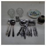 Flatware, Crystal, Floral Dish & Argentina Cup