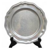Scalloped Edge Pewter Plate