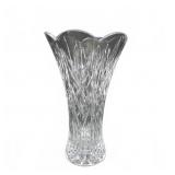 Cut Crystal Flared Vase With Scalloped Rim