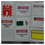 Laminated Safety Signs: Fire, Hard Hat, Eye