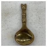 Brass Souvenir Spoon Cat Handle