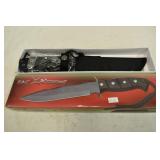 12' Overall Black Blade w/Sheath Knife