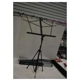 2 Black folding full size music stand new